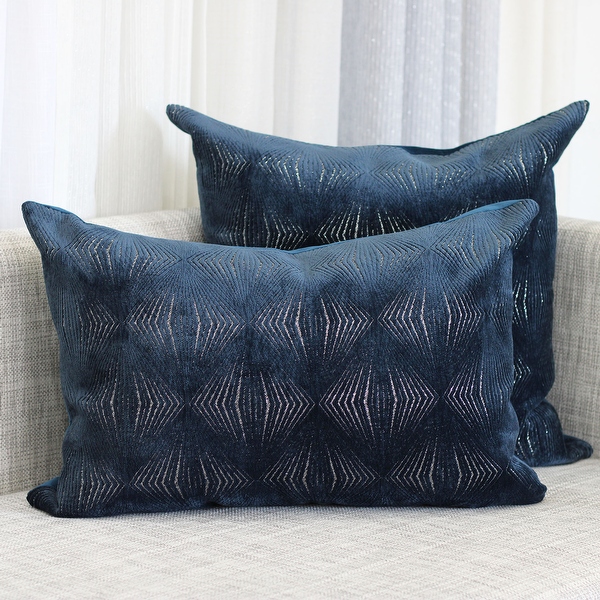 Rodeo Home Calista Metallic Geometric Velvet Decorative Pillow 18 x 26 Bed Bath Beyond 33239594