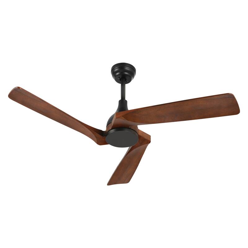 Moasis 52" Ceiling Fan with 3 Solid Wood Blades and Remote Control No Lights