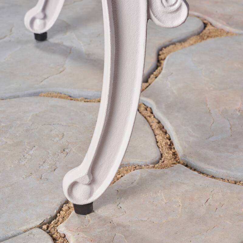 Roomfitters Outdoor Arm Chairs Set of 2, Cast Aluminum Patio Seating, Weather-Resistant Garden Chairs, White