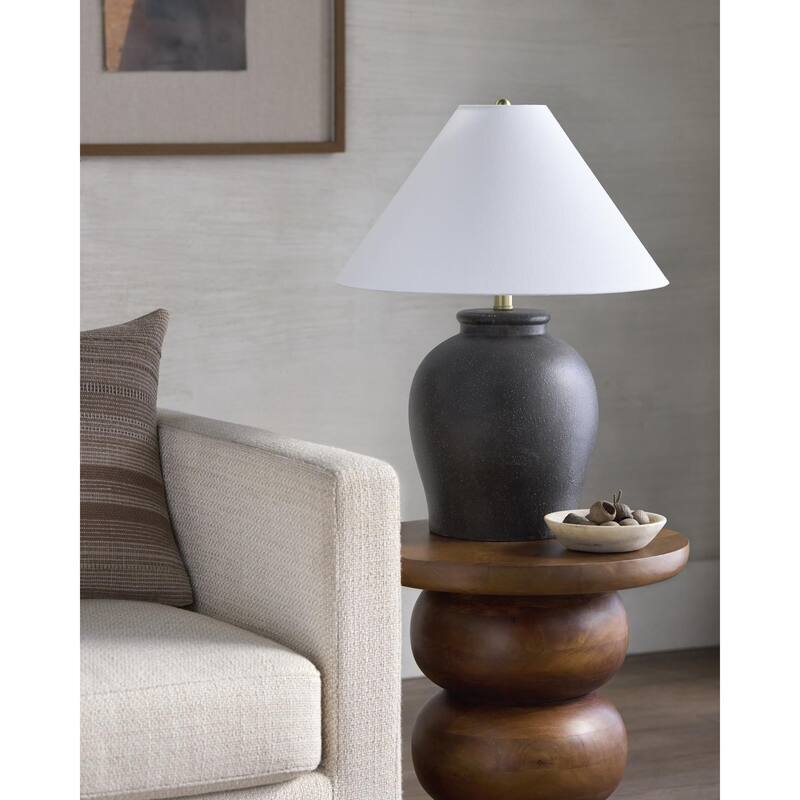 Livabliss Besson Traditional Accent Table Lamp - 22"H x 17"W x 17"D - Black/Gold