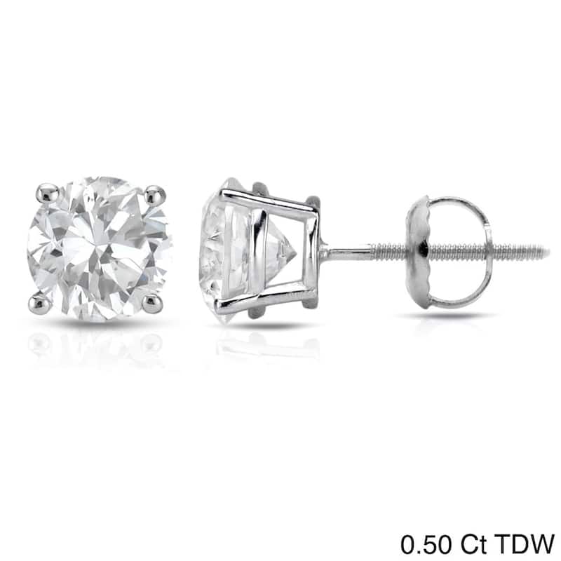 Auriya 1/4ct to 1ct TW Round Diamond Stud Earrings 14k White Gold