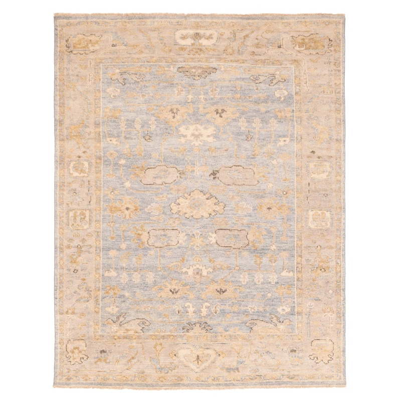 ECARPETGALLERY Hand-knotted Jules Serapi Light Blue Wool Rug - 7'9 x 9'11