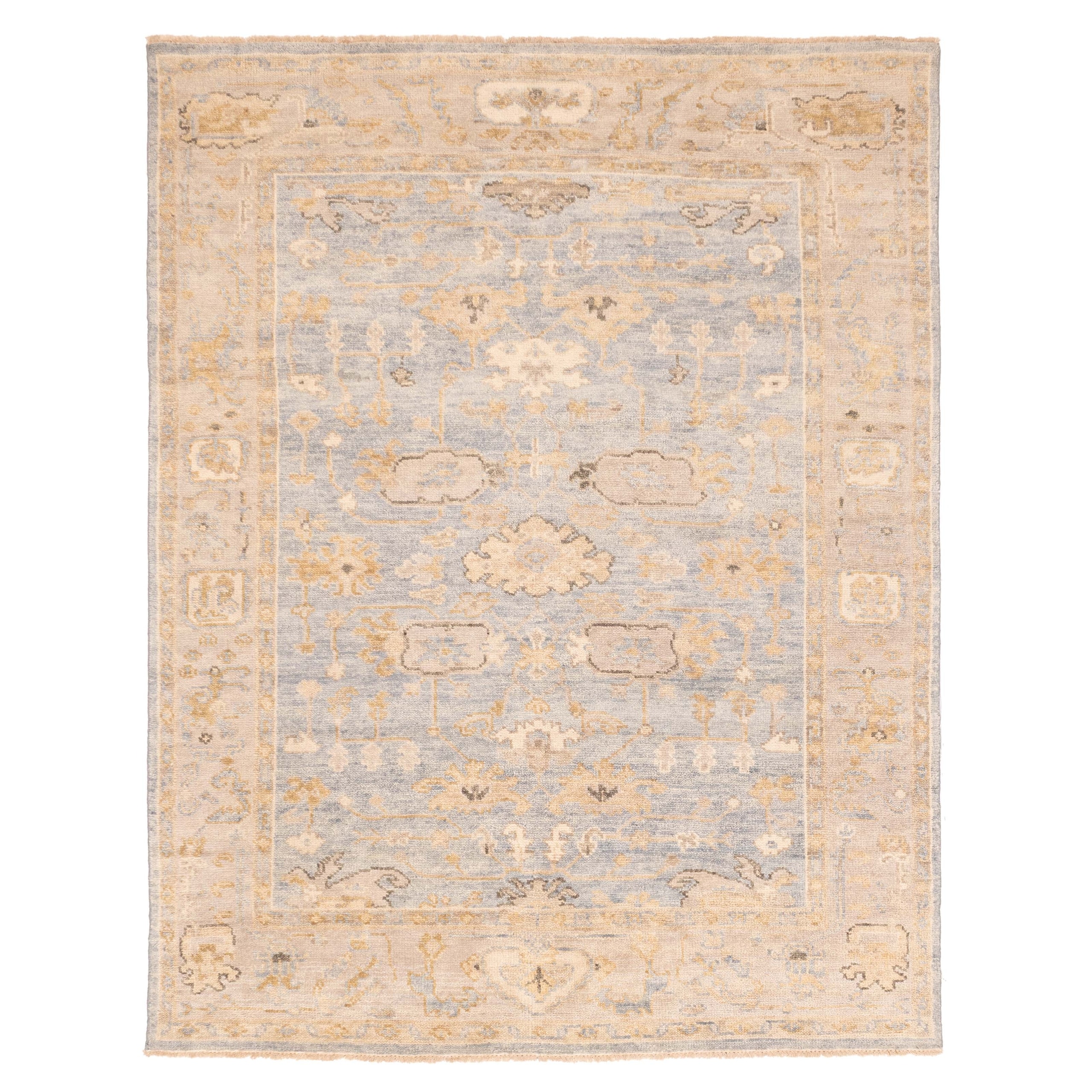 ECARPETGALLERY Hand-knotted Jules Serapi Light Blue Wool Rug - 7'9 x 9'11