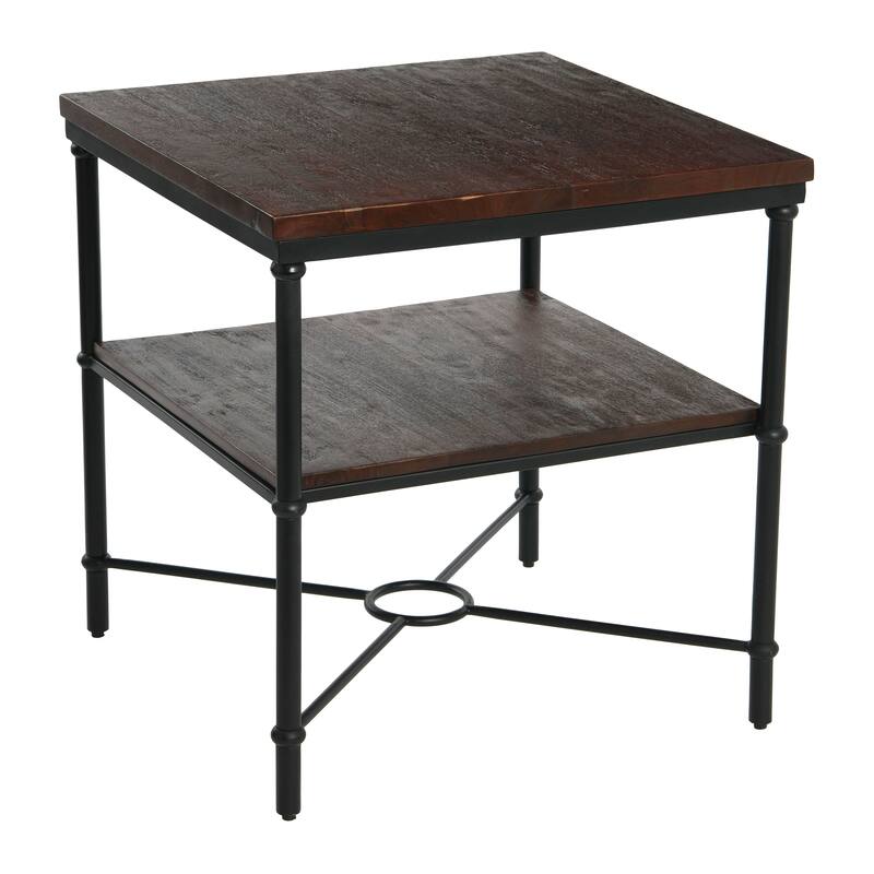 End Table with Storage Shelf - Dark Chestnu