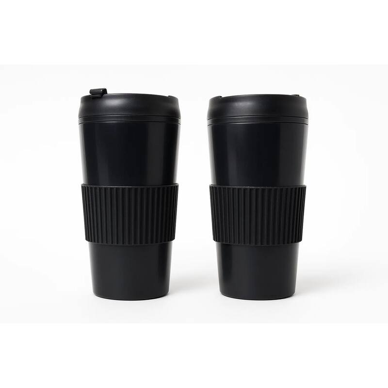 Mesa Hot Double Wall Travel Tumbler, Black, 20 oz, Set of 2