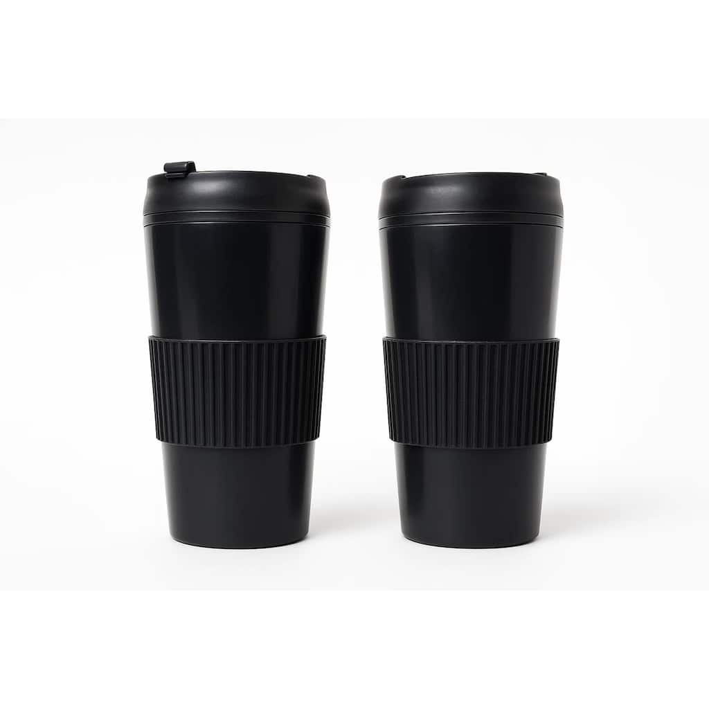 Mesa Hot Double Wall Travel Tumbler, Black, 20 oz, Set of 2