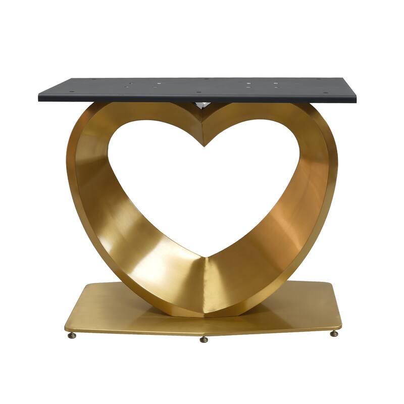 Modern Rectangle Marble Dining Table for 6-8, Marble Kitchen Dinner Table with Gold Finish Metal Base