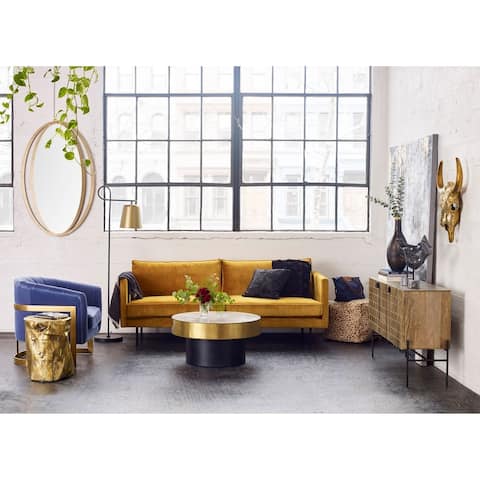 Aurelle Home Majestic Scandinavian Modern Velvet Sofa