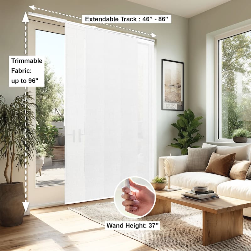 CHICOLOGY Adjustable Sliding Panels, 4-Rail Track, Light Filtering