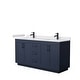 preview thumbnail 95 of 114, Miranda Double Vanity Set, Cultured Marble Top, No Mirror 66-Inch Double - Dark Blue, Black Trim, White Cultured Marble Top