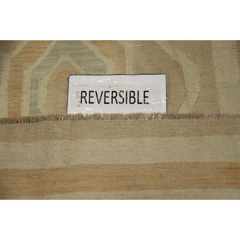 Hand Woven Oriental 100% Wool Carpet Southwestern Tribal Brown Kilim Area Rug - 5' 8'' X 4' 3''
