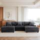 118.4"W Plush Modular Sectional Sofa with Pillows