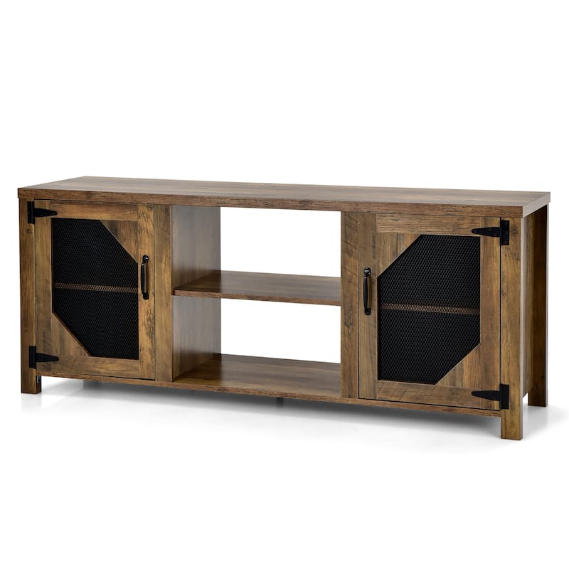 Costway TV Stand Entertainment Media Center for TVs up to 65'' w/Steel - 58'' x 15.5'' x 24''