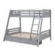 preview thumbnail 7 of 9, Furniture of America Nevy Solid Wood Twin Over Full Bunk Bed with Drawers and Reversible Angled Ladder