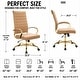 preview thumbnail 59 of 98, Benmar Ribbed Leather Executive High Back Office Chair with Gold Frame, Swivel, Tilt, Lumbar Support