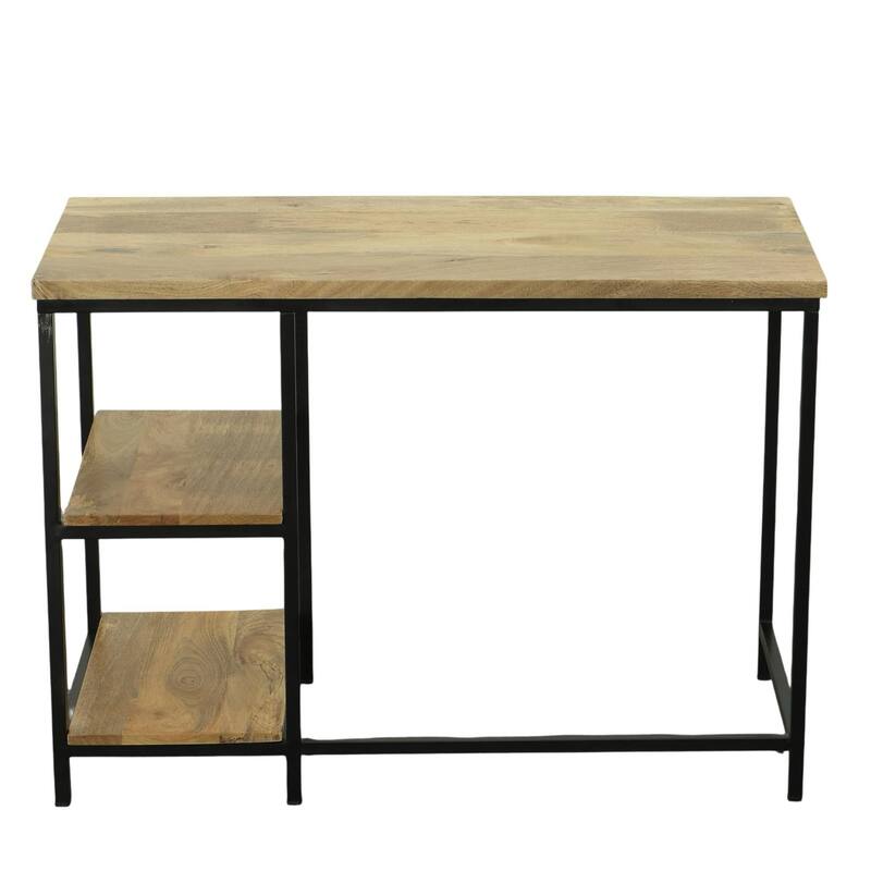 Handcrafted Wooden Desk with 2 Open Shelves - 42"