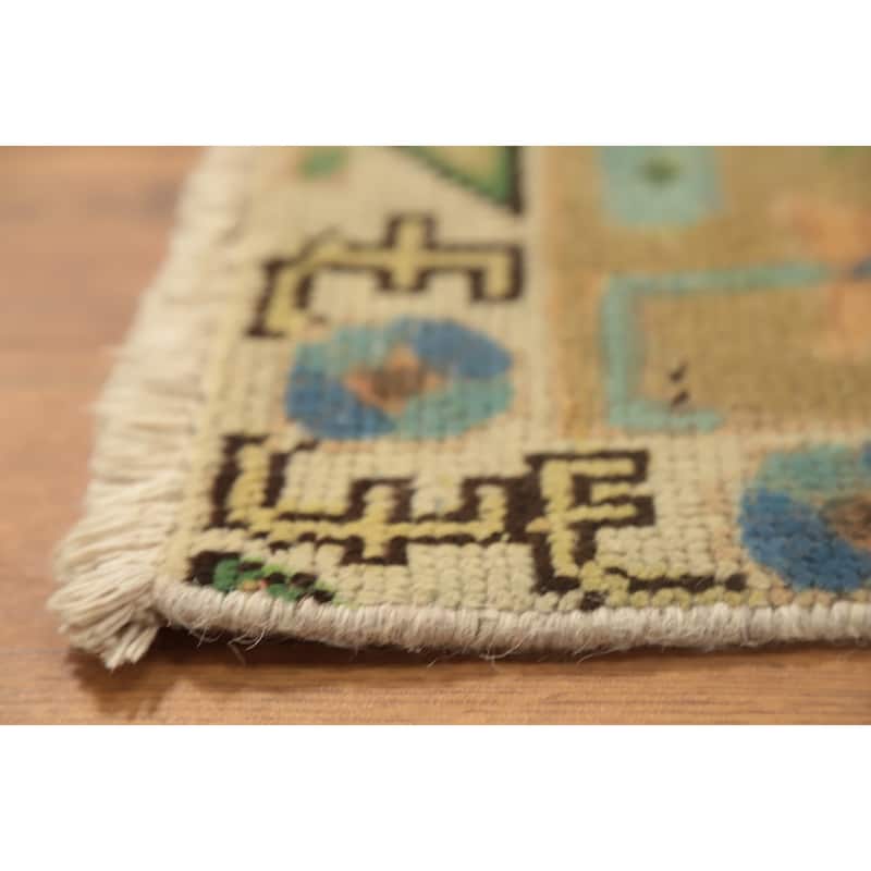 Hand Knotted Oriental 100% Wool Carpet Traditional Floral Green Tabriz Area Rug - 12' 8'' X 9' 6''