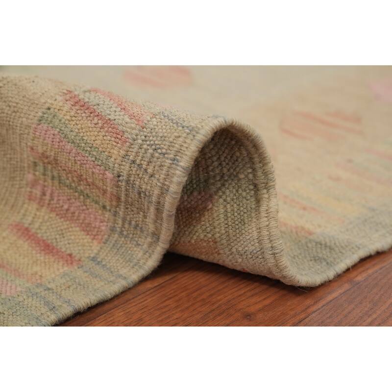 Hand Woven Oriental 100% Wool Carpet Southwestern Tribal Navy Blue & Blues Kilim Area Rug - 9' 7'' X 6' 4''