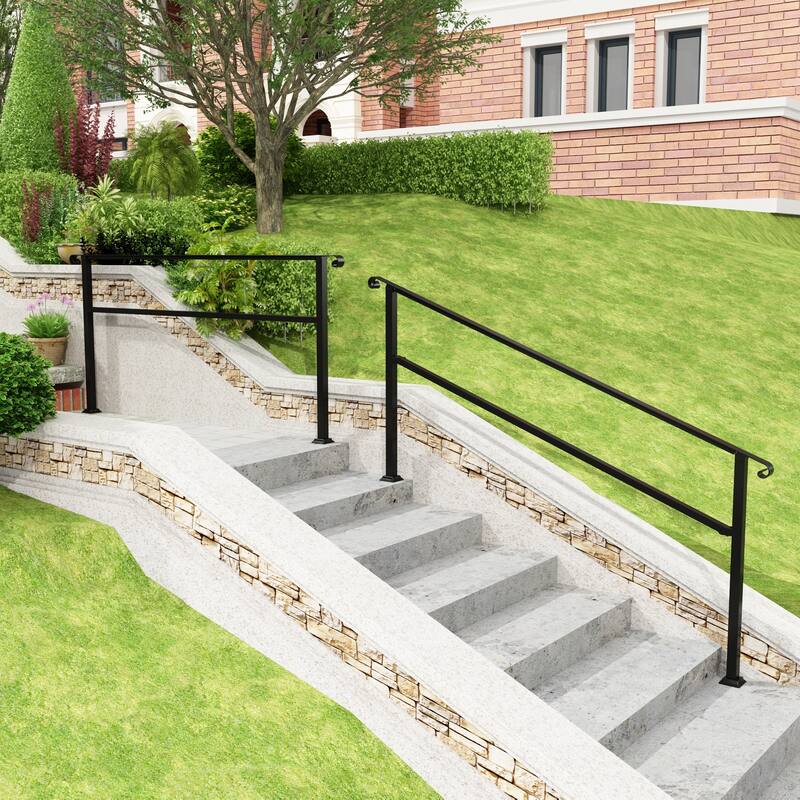 Iron Stair Rail Steps Suitable for Garden Porch and Home Applications - 82.1"
