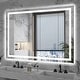 preview thumbnail 38 of 61, LED Bathroom Vanity Mirror Wall Mounted with Double Light Strip, 3-Color Dimmable, Anti-Fog, HD Tempered Glass, UL-Listed, ETL