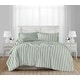 preview thumbnail 1 of 5, The Farmhouse by Rachel Ashwell Wide Ticking Stripe 3 Piece Duvet Cover Set Full - Queen - White/Green