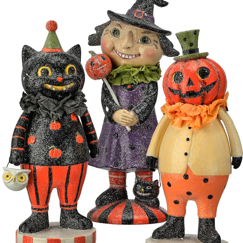8.5" Resin Retro Halloween Children Set of 3