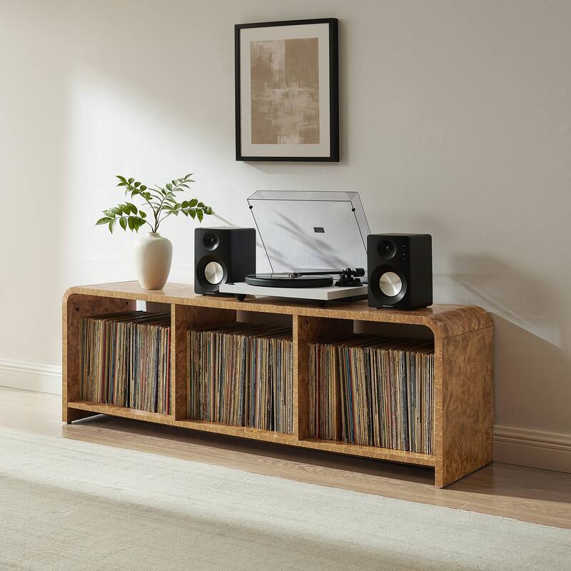 Crosley Ingrid Large Record Player Stand With Vinyl Storage