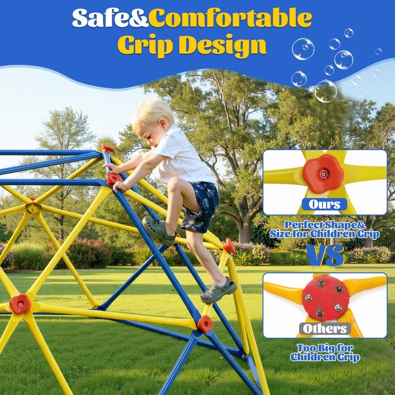 6FT Geometric Climbing Dome Climber Playground for Kids 3-10, Climbing Toys for Kids - N/A