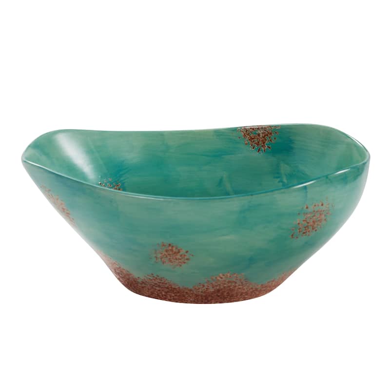 Paseo Road by HiEnd Accents Patina Turquoise Ceramic Serving Bowl, 1PC