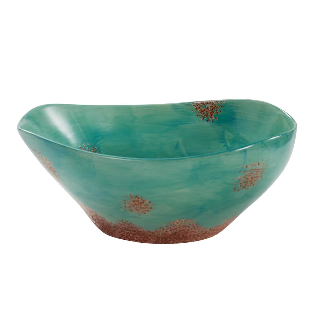 Paseo Road by HiEnd Accents Patina Turquoise Ceramic Serving Bowl, 1PC