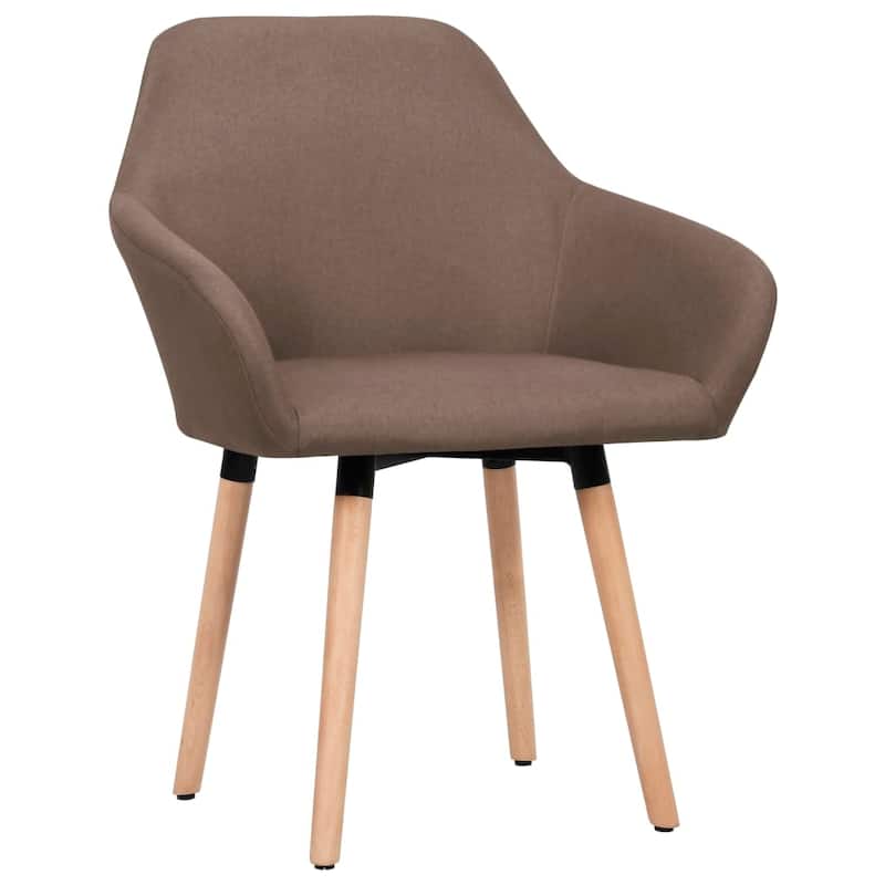 vidaXL Dining Chair Accent Upholstered Arm Chair with Solid Wood Legs Fabric - 24.4" x 21.3" x 32.9"