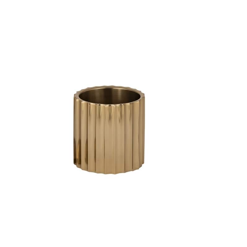 Gold Steel Ice Bucket Medium Double Wall