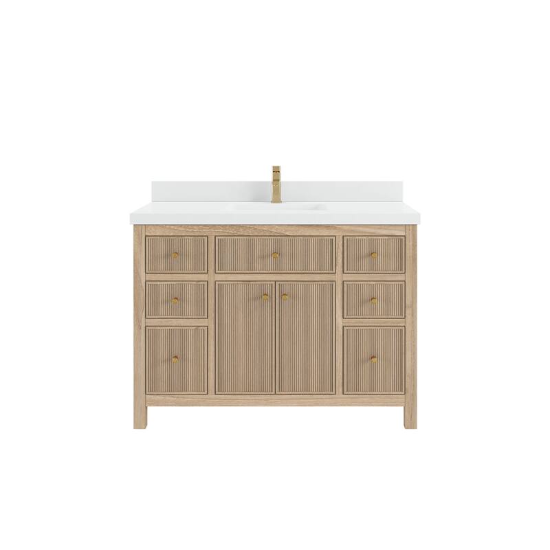 Willow Collections 48 in. W x 22 in. D Sonoma Teak Single Sink Bathroom Vanity with Countertop