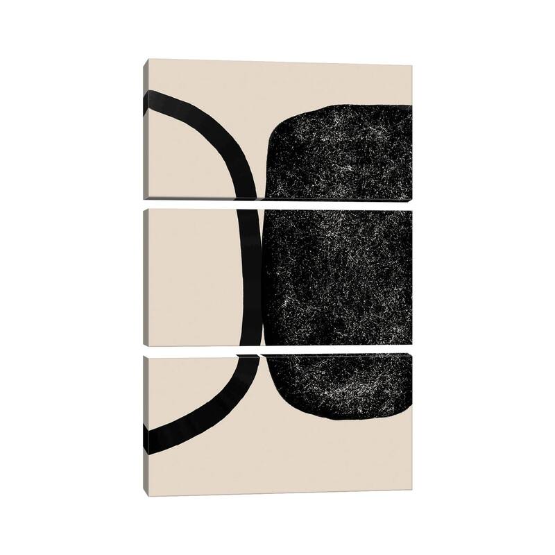 iCanvas "Beige Black Geometric Art" by Nikki 3-Piece Canvas Wall Art Set