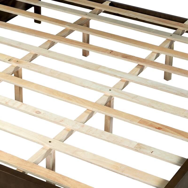 Christopher Knight Home - Adelynn Modern Wood Platform Bed with Vertical Slat Headboard, No Box Spring Needed