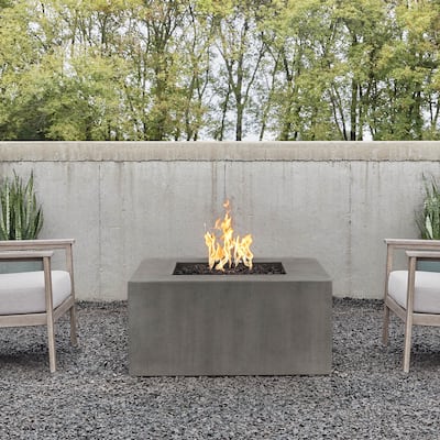 Provo Casual Square Natural Gas Fire Table in Carbon by Jensen Co - 40 x 40 x 19
