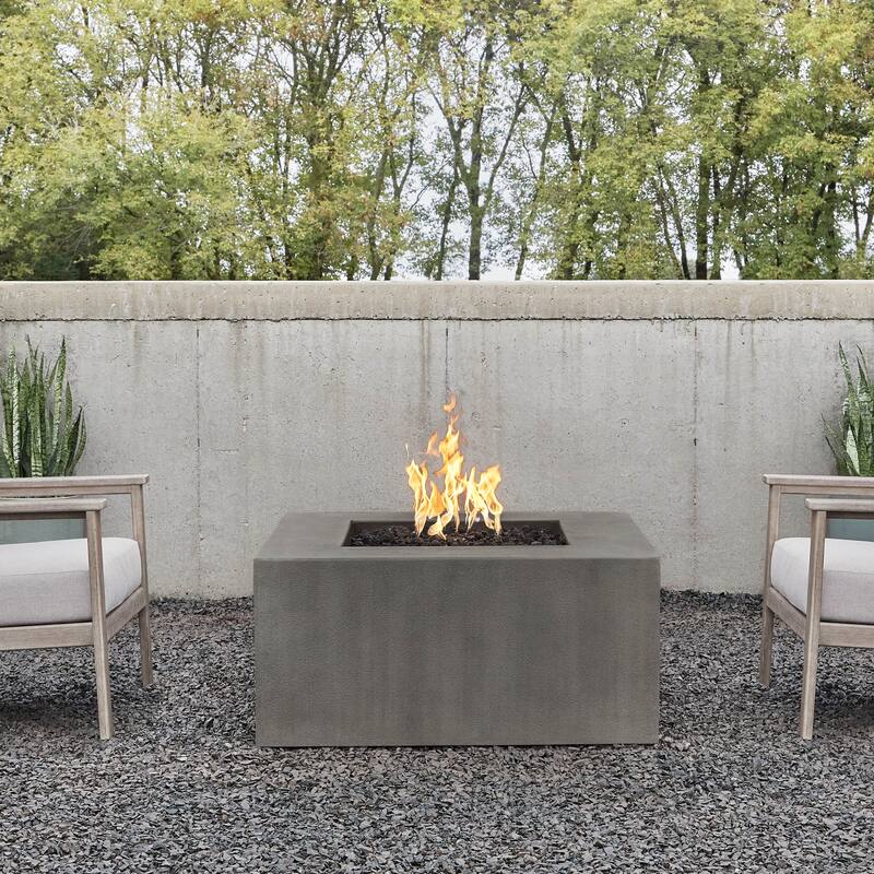 Provo Casual Square Natural Gas Fire Table in Carbon by Jensen Co - 40 x 40 x 19