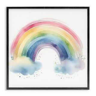Stupell Soft Rainbow with Clouds Framed Giclee Art Design By Creative ...