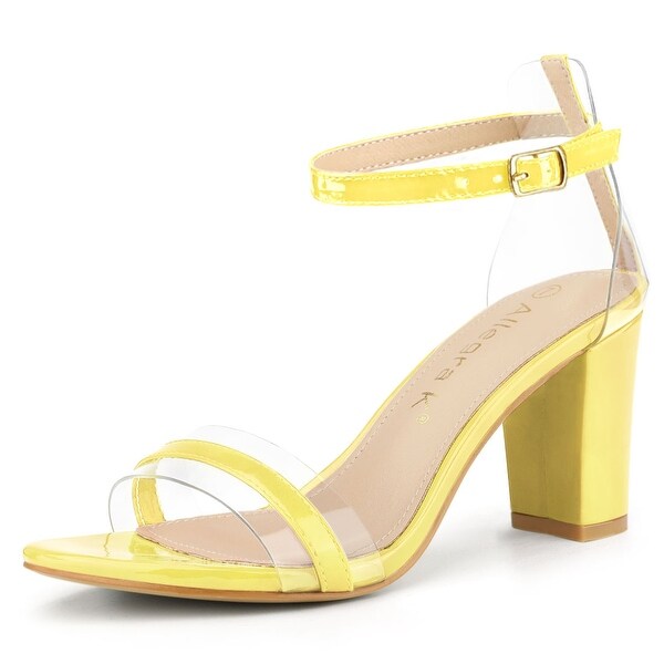 clear chunky heel sandals