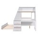 preview thumbnail 16 of 16, Twin over Full Bunk Bed with Trundle and Desk, 3 Drawers, Shelf, Grey
