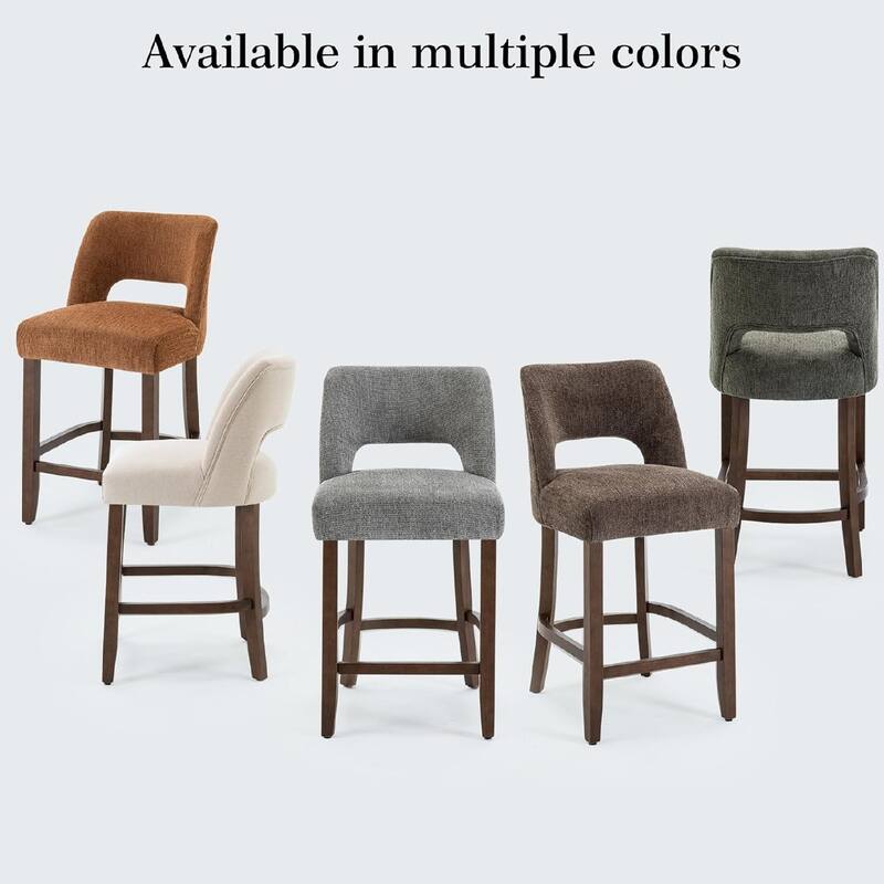 Set of 2/4/6,Upholstered Counter Height Bar Stools,Modern Counter Stools with Wood Legs for Kitchen Island Dining Room Bar