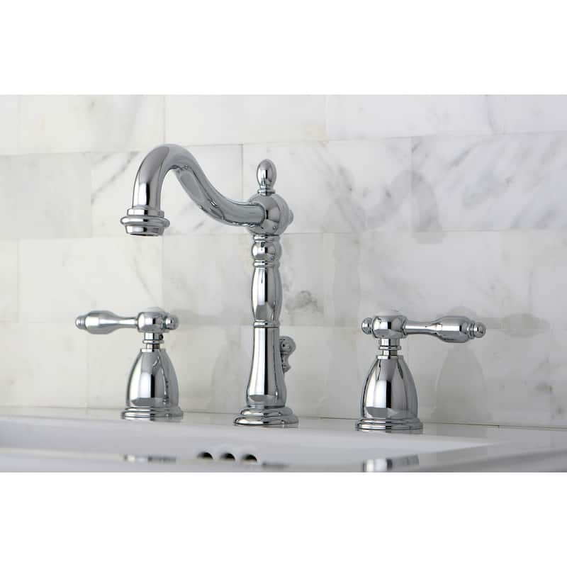 Kingston Brass Tudor Widespread Bathroom Faucet - Free Pop Up Drain