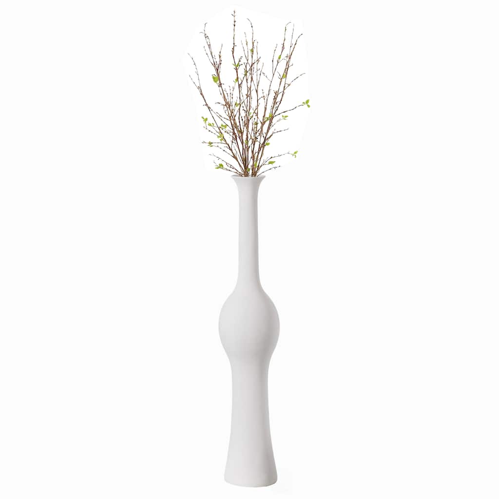 Unique Style 58.75 inch Tall Floor Vase for Entryway, Dining, or Living Room Decor, Elegant White Ceramic Tall Vase with Design