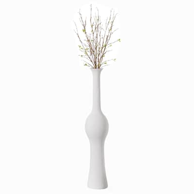 Unique Style Floor Vase, White Ceramic