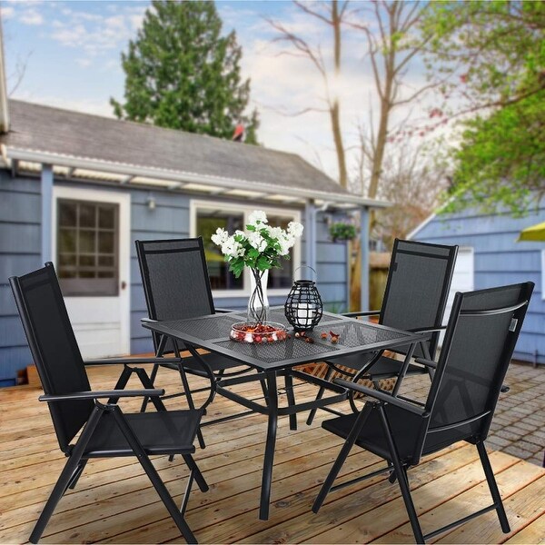 PHI VILLA Sling Fabric/ Powder-coated Steel 5-piece Dining Set. Opens flyout.