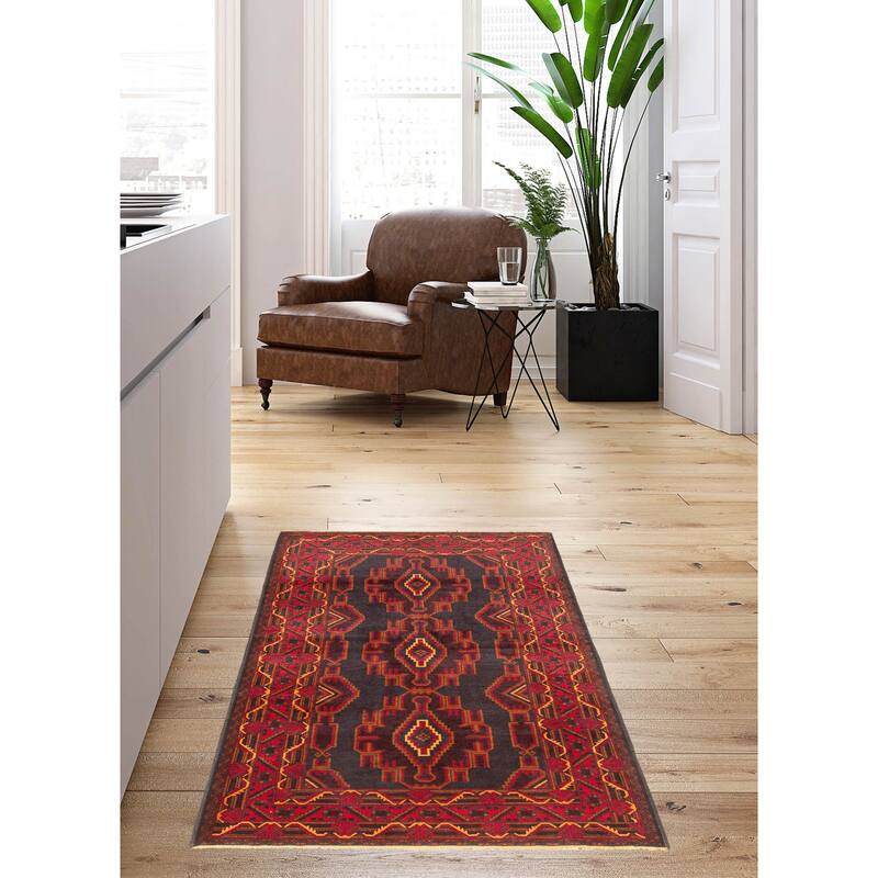 ECARPETGALLERY Hand-knotted Teimani Black Wool Rug - 3'7 x 6'5
