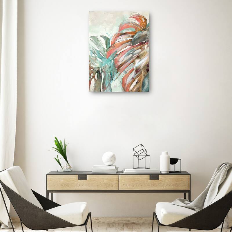 Line Art Leaves I By Studio Arts Canvas Art Print