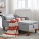 preview thumbnail 49 of 58, Velvet Lounge Chair with Storage & Pillow,Modern Upholstered benches for Living Room Bedroom Office Grey