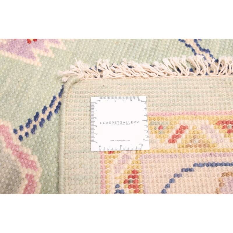 ECARPETGALLERY Hand-knotted Modern Oushak Light Green Wool Rug - 7'11 x 10'1