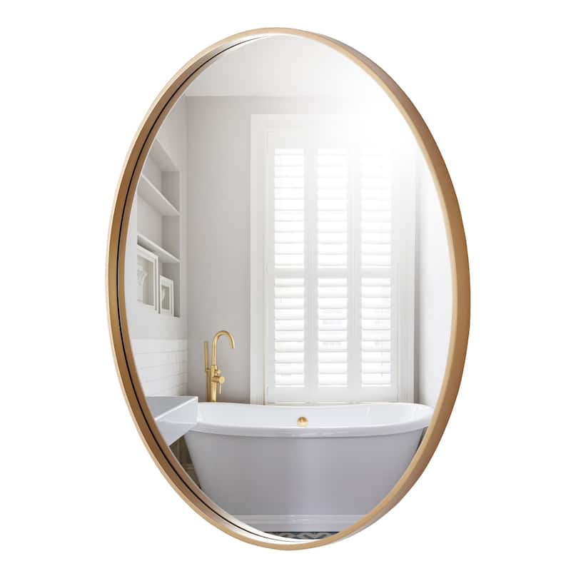 Ledel Modern Metal Framed Bathroom Vanity Mirror Round Accent Wall Mirror